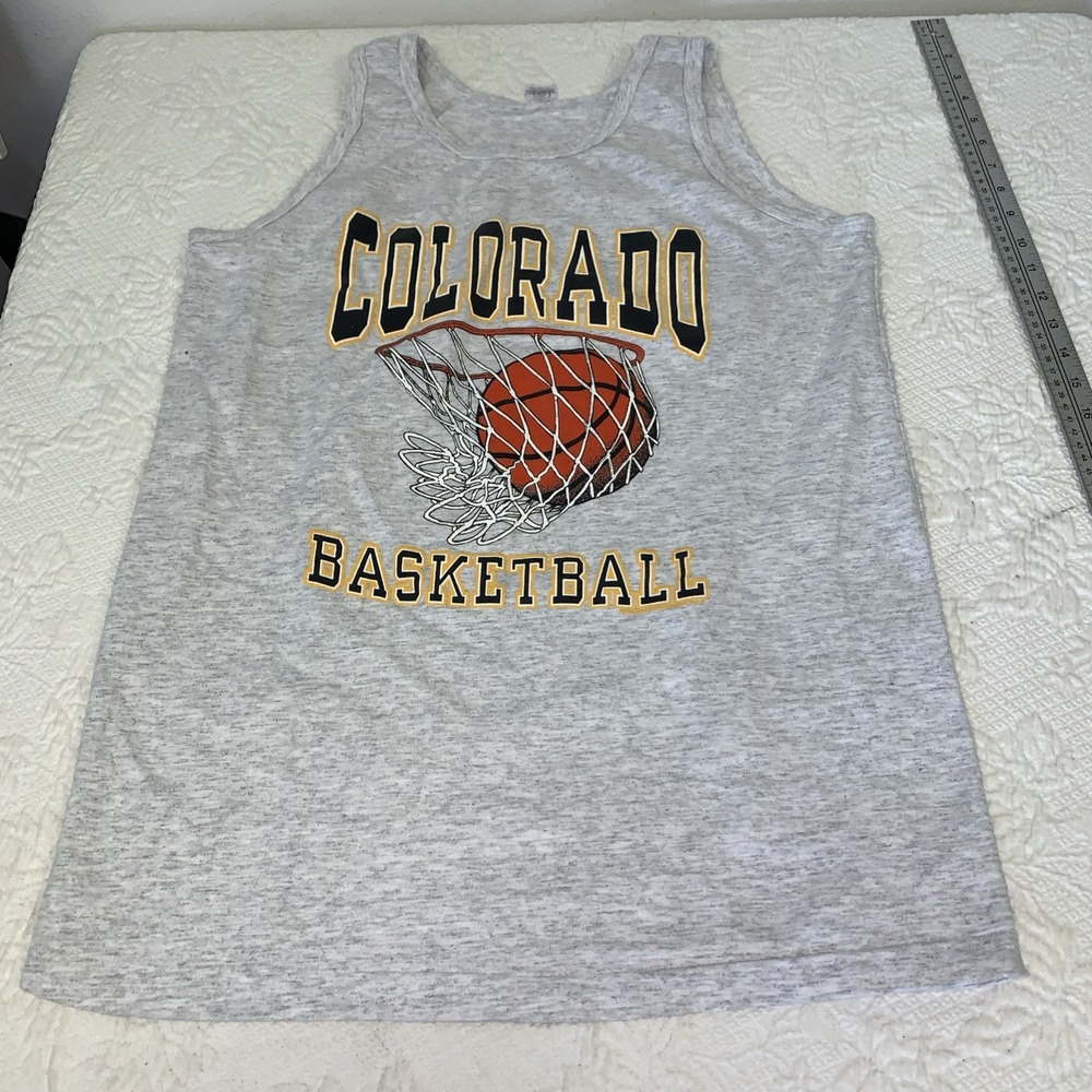 Vtg Colorado Buffaloes NCAA Basketball Single Stitch Tank Top Shirt Mens XL USA